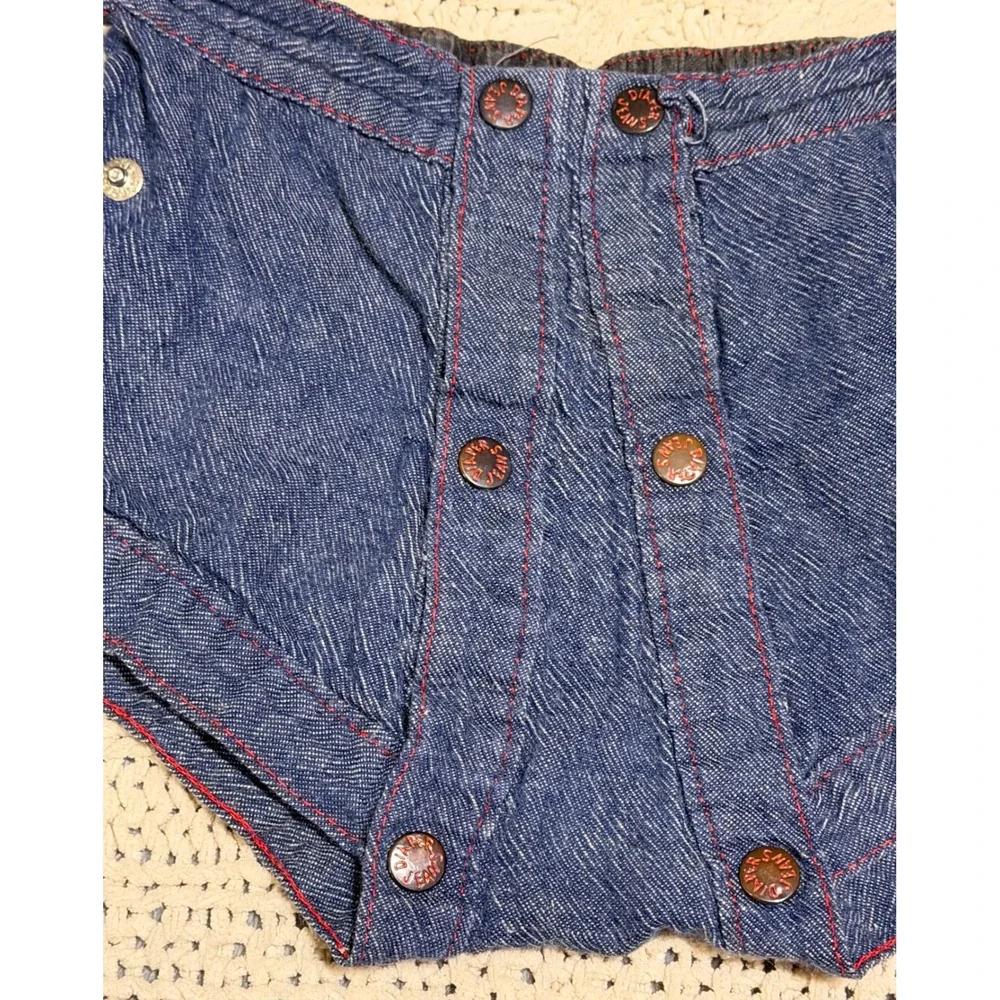 Vintage Diaper Jeans Denim Diaper Cover Bloomers Western Pistol Charm Blue L
